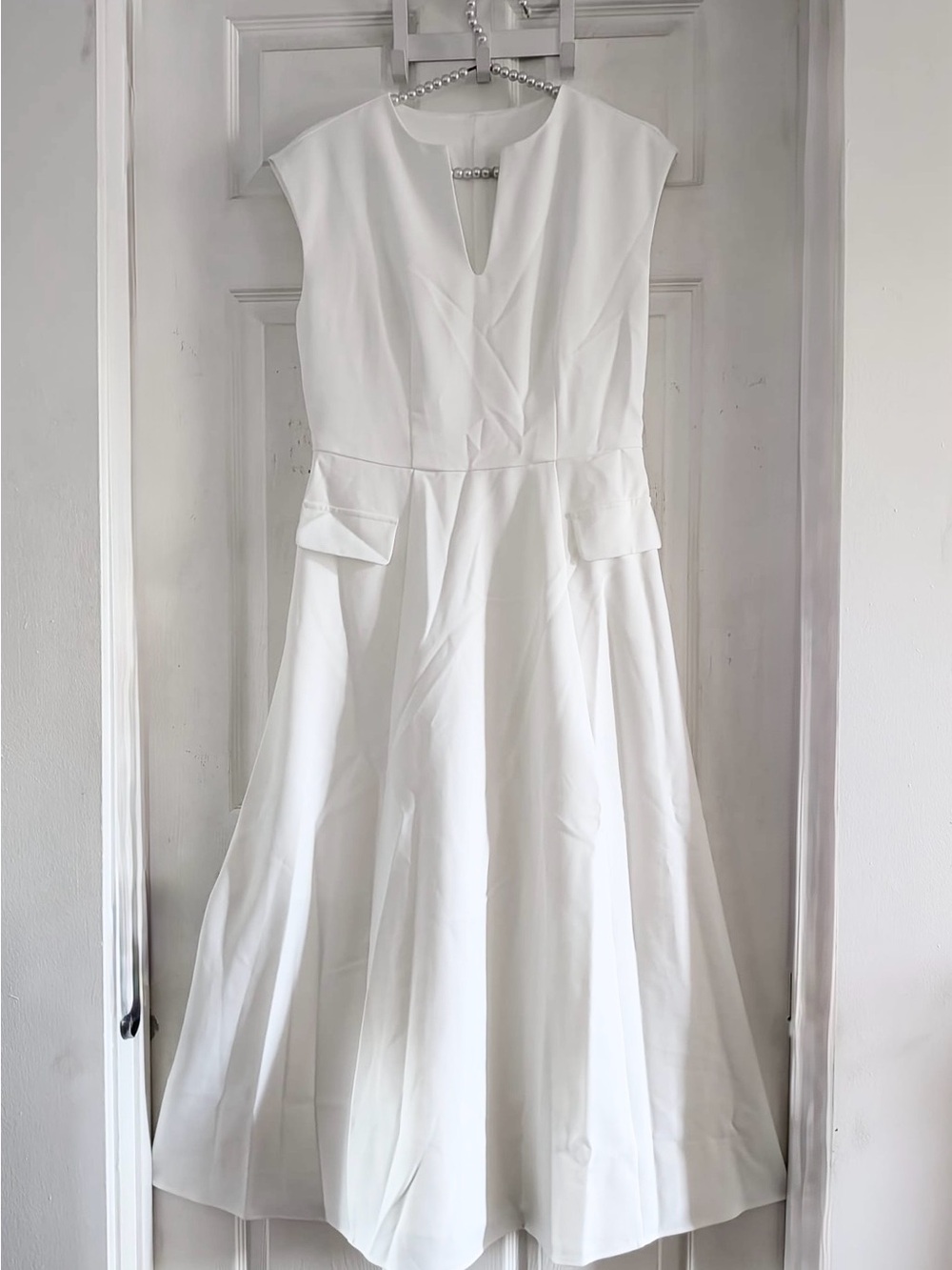Commense V Neck Cap Sleeve Midi Dress - Picture 7 of 11